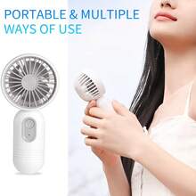 6pcs Portable Mini Fan Handheld Personal Small Fan With 3-Speed For Travel, Long-Lasting Rechargeable Fan, Rechargeable Fan, Rechargeable Portable Fan, USB Rechargeable Battery Operated Mini Fan - Style 4 - View 7