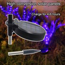 1 pieza Luz de jardín con flores de lavanda artificiales alimentada por energía solar con 7 flores, función de carga solar automática y iluminación nocturna - Luz de decoración exterior, nueva lámpara rural de planta y flor para senderos, césped, patio trasero - Iluminación paisajística con encendido/apagado automático, decoración solar para Navidad, boda y jardín - Lavanda morada - Ver 9