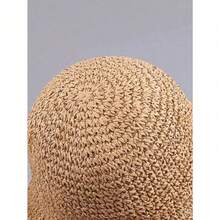 Classic Straw Braid Hat, Women's Beach Hat, Versatile Bucket Hat,, Spring/Summer - 米色 - 查看 5
