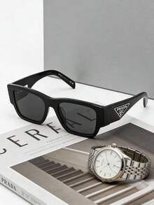 Prada Black Frame Women's Sunglasses, UV Protection, Summer Beach Style - Black - View 3