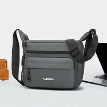 Men's Casual Utility Crossbody Bag, Large Capacity Shoulder Bag - Front Pocket - View 15