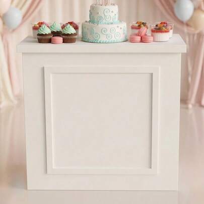 Cômoda Fake Dobrável Para Festa Docinhos Bolo Presentes Lembrancinhas MDF Branco Cru