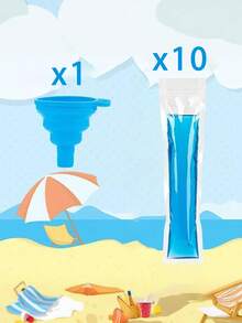 480 piezas de bolsas desechables para paletas de hielo, incluye embudo para bolsas de hielo para jugo, cubitos de hielo, frutas - Multicolor - Ver 16