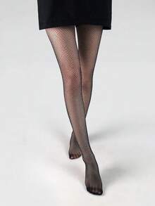 新款性感水钻渔网连裤袜，薄款镂空情趣丝袜，女士款 - 彩色 - 查看 9