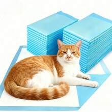 100片装超强吸水防漏一次性宠物尿垫，适用于狗、兔子、猫及小型宠物，蓝白格子图案，是幼犬训练和小型宠物护理的理想之选，宠物卫生必备品，格子尿垫，防漏尿垫 - 彩色 - 查看 4