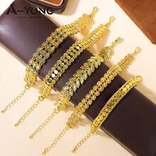 Dubai Fashion Elegant Gold Bracelet 21k Gold Plated Arabic Multi Layer Wrap Bracelets Italian Oman Women Bridal Wedding Party Jewelry - Elegant Bracelet - View 5
