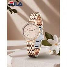 FILA Women Luxury Quartz Watch, Crystal Starry Dial, Pearl & Steel Strap 2-In-1 Set, Waterproof, Elegant Gift Box For Wedding Party - one-size - View 6