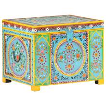 Caja almacenaje pintada a mano 50x40x40 cm madera mango maciza multifunzionale e grande capacità risparmia spazio e facile da pulire stabile e estetico ideale per sala da pranzo sala da pranzo e camera da letto - Multicolore - Visualizzare 8