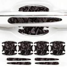 8pcs New Carbon Fiber Forged Texture Car Door Handle Bowl Protector Stickers, Anti-Collision Protective Strips, Scratch-Resistant And Wear-Resistant - Multicolor - View 12