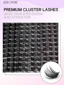 LUCK LTGIRL 192/384/576PCS Mi giả dạng chùm mỏng, độ cong C/D, 10-16mm, chất liệu lông chồn tự nhiên, mềm mại, có thể tái sử dụng, tự làm mi giả. - Xem 6