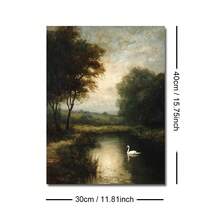 1 bức tranh phong cảnh rừng Thiên Nga cổ điển (có khung/không khung) in trên vải canvas, phong cách retro u ám, học thuật tối tăm, trang trí nhà nông thôn, nhà tranh cổ điển cho căn hộ, phòng khách, phòng ngủ, trang trí nhà hiện đại. - A - Xem 7