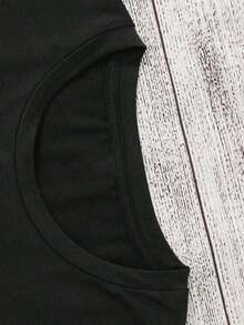 Camiseta de patrón para mujeres - top casual de manga corta con cuello redondo, lavable a máquina y transpirable, ideal para el verano y la primavera, estilo cómodo diario para mujeres, tipo de versión holgada, tejido duraderoLoose, casual and versatile top T-shirt - Negro - Ver 3