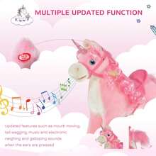 Children's Rocking Horse, Riding Unicorn, Wooden Base, Swinging, Suitable For 3-6 Year Old Children, Pink - Pink - View 7