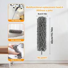 可伸缩除尘掸，超细纤维可伸缩除尘掸，带灵活刷头 - 可重复使用、可水洗除尘工具，除尘刷，可弯曲除尘刷，可重复使用、可水洗吊扇除尘掸，无需电池，适用于高天花板、家具、汽车、清洁用品、客厅、卧室、厨房、汽车清洁、清洁工具 - 彩色 - 查看 27