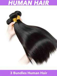 10A Brazilian Straight Human Hair Bundles 22 22 22 Inch 3 Bundles Straight Brazilian Virgin Hair Wefts - Silky Straight Remy Extensions For Women High-Quality Weavings - 3 Pieces Set Brazilian Human Hair Weave, Natural & Durable, Natural Black#1B #2 #4 - Multicolor - View 17