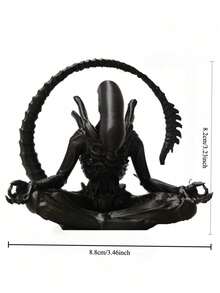 1件装 铁血战士冥想摆件，独特氛围外星人装饰，创意设计，打造个性化氛围，适合收藏、园艺、瑜伽、圣诞节、生日礼物 - 黑 - 查看 9
