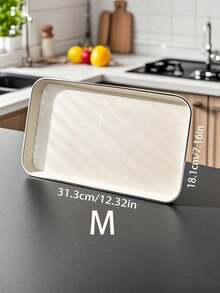 1个长方形托盘，优雅奢华家居用品，ins风奶白色面包/零食盛盘 - 奶油白 - 查看 10