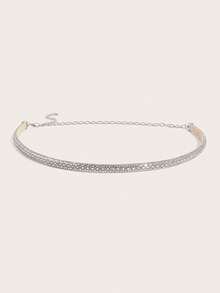 1pc Elegant Shiny Metal Chain Rhinestone Decor Women's Fashion Waist Belt, Suitable For Dresses, Party & Everyday Wear, Versatile For All Seasons - Rose Gold - View 4