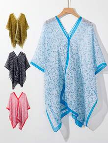 1pc Soft Chiffon Versatile Solid Color Shawl For Women, Sun Protection - Multicolor - View 13