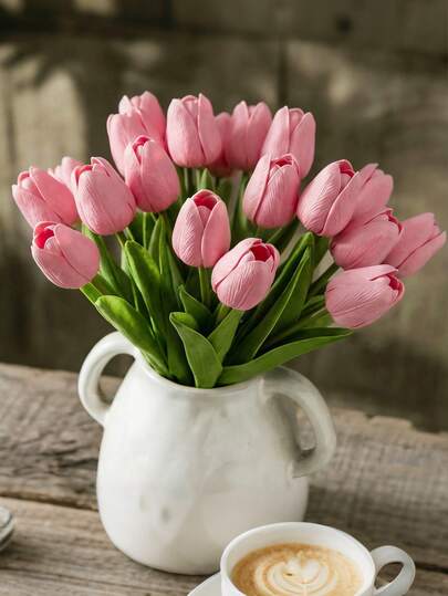 20 bông hoa tulip màu hồng đậm giả, thích hợp để trang trí ngày Valentine, thiết kế nhà cửa, phòng ngủ, phòng khách, tiệc sinh nhật.