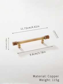 1个胡桃木黄铜拉手，复古新中式仿古黄铜抽屉、橱柜、衣柜门拉手 - 古銅色 - 查看 11