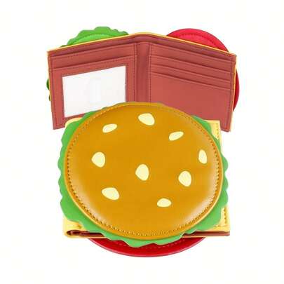 RFID Anti-Theft Anti-Magnetic Wallet, Cute Hamburger Shaped Women Wallet, Basketball/Football Design Men Card Holder, Asymmetrical Shaped Wallet