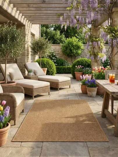 1 件装仿黄麻地毯，客厅地毯，小地毯，地垫，家居装饰，大客厅地毯，圆形地毯，客厅家居装饰，房间装饰，可水洗地毯