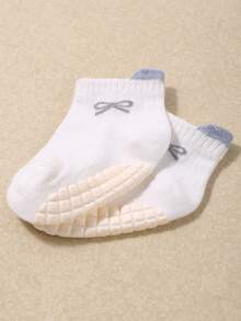 20/10/5/1 Pair Random Baby Girls' Bow Jacquard Pattern Mid-Calf Socks, Large Anti-Slip Dot Design To Protect Baby's First Steps, Heel Tab To Prevent Socks From Falling, Cute Knee-High Socks Suitable For All Seasons, Daily Wear Or Gift, Baby Girl Accessories, Match With All Outfits - Multicolor - View 6