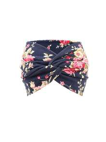 1/4pcs European And American Cashew Flower Hair Bands, Flower-Print Hair Accessories, Sporty Running Bohemian Face And Makeup Hair Ties With Crossed Wide Edges, Women's Hair Accessories Summer Headband Sport Sweatband,Holiday,Travel - Multicolor - View 5