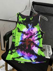 Women's Vacation Retro Gradient Print, Spaghetti Strap V-Neck Camisole, Summer Daily Vest, Graphic Tees Women, Summer Women's Camisole Vest, Summer Essential - Multicolor - View 2