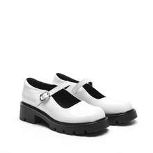Women's Mary Jane Platform Shoes Closed Toe Chunky Block Low Heel Cute Vacation Shoes Back To School Shoes College Student Shoes - trắng - Xem 1