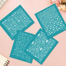 仙人掌/猫/星星图案打印模板，优质纸质材料，适用于软陶DIY、陶瓷、耳环、项链、珠宝制作工具 - 多色 - 查看 10