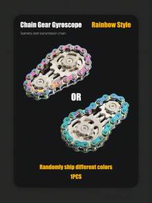 1 pieza Girador de dedo alloy de zinc, juguete EDC con diseño de cadena de acero inoxidable único y rodamientos lisos, juguetes resistentes para concentración, alivio del estrés, meditación - regalo de novedad compacto - Multicolor - Ver 13