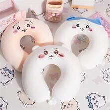 Miniso Meisu Series Chiikawa Cute Cartoon Rabbit U-Shaped Memory Foam Neck Pillow For Office, Travel, Nap, Holiday Gift - Multicolor - View 1