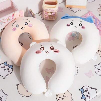 Miniso Chiikawa Series U-Shaped Pillow Comfortable Memory Foam Nap Pillow Cute Cartoon Chiikawa Usagi Hachiware Office Travel Neck Support Pillow Festival Gifts
