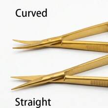 1pc Professional Stainless Steel Spring Action Eyebrow Scissors Precision Facial Hair Trimmer Cuticle Nipper Ergonomic Makeup Grooming Beauty Tool - Multicolor - View 3