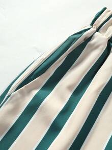 Men's Retro Striped Print Casual Shorts, American Streetwear Style - Multicolor - View 5