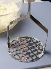 1pc Stainless Steel Potato Masher, Non-Slip Handle Design, Easy To Clean, Potato Puree, Vegetable And Fruit Masher Kitchen Tool, Dishwasher , Manual Fruit Crusher, Potato Ricer, Vegetable Crusher, Kitchen Gadgets, Baking Tools - Multicolor - View 7