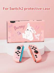Nuevo Accesorios de la Consola de Juegos Switch2 (2025), Funda Protectora de Consola Switch con Diseño Lindo de Conejo y Corazón, Compatible con Switch2/Switch NS/Switch OLED/Lite, Accesorios para Switch2/Switch, Juego de Paquete Familiar, Bolsa de Almacenamiento, Base Acoplable, Funda Protectora de Switch, Mejor Regalo para Jugadores de Switch - multicolor - Ver 4
