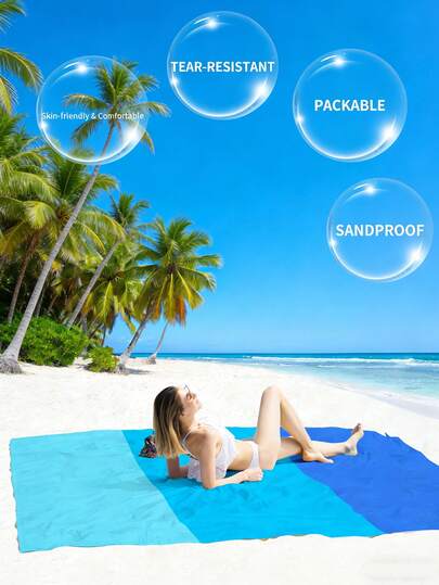 1pc Portable Extra Large Waterproof Mat, Suitable For Beach, Lawn, Outdoor Camping, Picnic, Camping Gear, Lightweight Portable Picnic Beach Mat, Suitable For Beach, Lawn, Outdoor Camping, Picnic, Extra Large Waterproof Beach Blanket, Suitable For Travel, Camping, Hiking And Picnicking, Enjoy Outdoor Activities To The Fullest