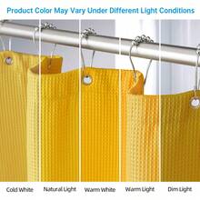 AmazerBath White Shower Curtain Fabric, Waffle Shower Curtains For Bathroom, Cloth Shower Curtain Heavy Duty, Thick Bathroom Shower Curtains Hotel Quality, Premium Polyester, 72x72 Inches - Mustard Yellow - 查看 5