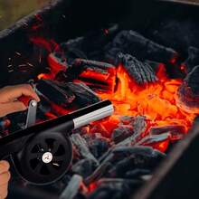 1pc Portable Hand-Cranked BBQ Fan, Outdoor Barbecue And Camping Manual Charcoal Starter, Heat-Resistant Flame Blower, Hand-Cranked BBQ Fan Manual Charcoal Starter Manual BBQ Fan Flame Blower Portable Starter BBQ Air Blower - Manual Blower - View 3