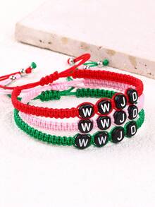 1pc European And American Classic Minimalist WWJD Letter Braided Bracelet, Fashionable Bracelet For Women - Bracelet - View 6