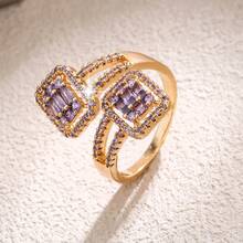 1pc Fashionable Women's Shiny Double-Horn Design Ring, Luxury High-End Style, Suitable For Daily, Party And Banquet Wear - Ring - View 16