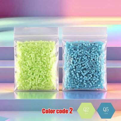 2.6mm Cuentas Sundymot Fusibles, 1000 piezas/Bolsa + Empaque individual transparente de la serie Q, Colgante DIY, Llavero, Suministros de joyería y manualidades, Regalos para graduación, regreso a clases, Navidad, fiestas, cumpleaños, Juego de recarga de cuentas fusibles de 2.6mm multicolor