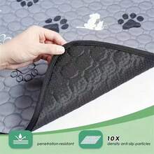 1pc New Pet Pee Pad, Waterproof Anti-Slip Washable Reusable Dog Urine Mat With Paw Print & Silhouette Pattern - L - View 6