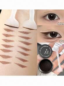 6pcs Eyeliner Stamp Set | Quick One-Touch Eye Makeup Tool, ABS Plastic Handle, Suitable For Students And Makeup Beginners - Multicolor - View 4