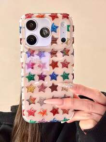 Laser Shiny Colorful Star Design Phone Case For IPhone 17 Pro, 16 Pro, 16 Pro Max, 17 Pro Max, 15 Pro Max, Protective Cover - Multicolor - View 7