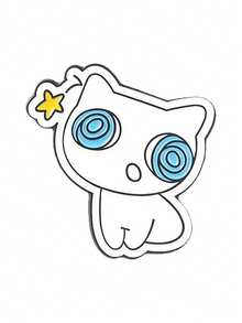 1/3pcs Cute Dizzy Cat Brooch, Funny Various Dizzy Pose Cat Design, Cartoon Cat Theme Badge, Unisex Style, Daily Wear Accessory Gift - Multicolor - View 11