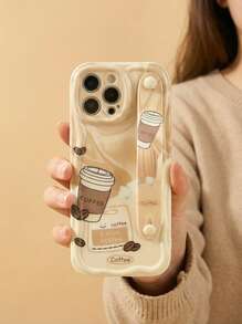 1 件时尚腕带笑脸加厚防震手机保护壳带支架，兼容 和三星设备 - 彩色 - 查看 3